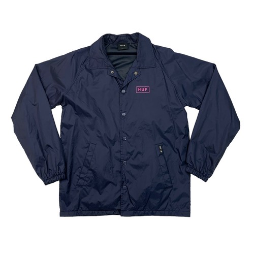 Giacca Huf Uomo S Small Navy Bar Logo Coaches Giacca a Vento Leggera Mondiale