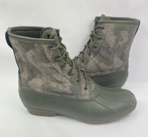 Sperry Water Resistant Camo Saltwater Duck Boots Men's Size 11.5 STS23702 - Picture 1 of 6