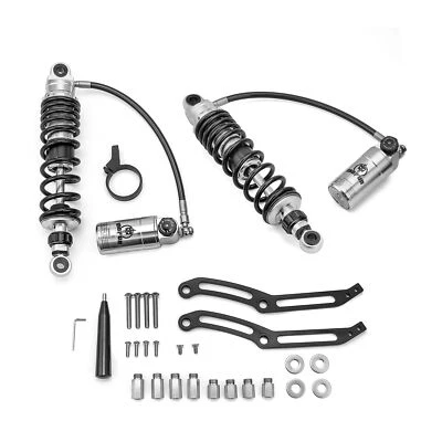 Kit de amortiguadores de suspensión trasera depósito remoto para Harley Electra Road Glide 14-23 Foto 1 de 4