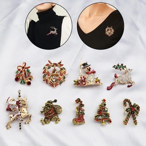 9 Stücke Weihnachten Festival Brosche Set Rentier Weihnachtsbaum Schuh Glocke