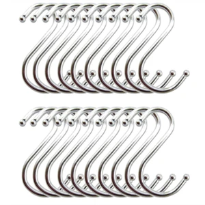 50x Metallhaken S Haken Küchenhaken Fleischerhaken Metall Edelstahl Räucherhaken - Bild 1 von 11