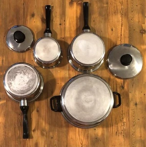 SEARS - VINTAGE COOKWARE - STAINLESS STEEL - 6 PIECES - Picture 1 of 6