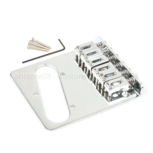PONTE CHITARRA TELE CROMATO 6 SELLE STILE PIATTO - RICAMBI PER FENDER TELECASTER - Foto 1 di 4