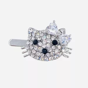 Kätzchen Katze Magnet Haarspange Haarnadel aus Swarovski Kristall Haarspange Silber - Bild 1 von 3