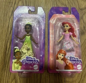 Set of 2 Mattel Disney Princess Small Doll 3.5” Ariel, Tiana NEW - Picture 1 of 1