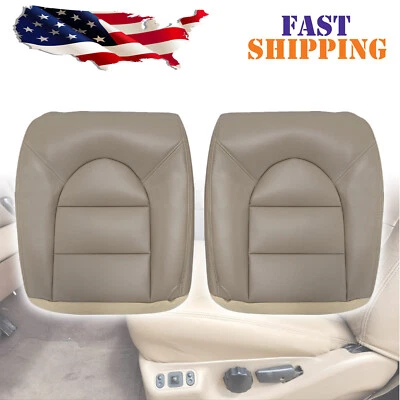 Fundas de asiento de cuero tostadas para Ford F250 Lariat 1998 1999 conductor y pasajero Foto 1 de 4
