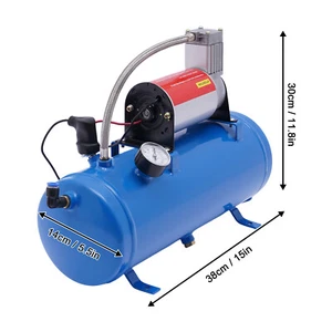 Compresor de bocina de aire 6L bomba de tanque 150 PSI para bocina de aire coche tren camión barco DC12V - Imagen 1 de 22
