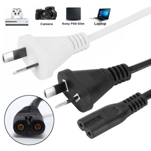 Mains Power Cord Cable PS3 PS4 Slim PS5 IEC-C7 Lead 2 Pin Figure 240V 10A 1.5M - Picture 1 of 14