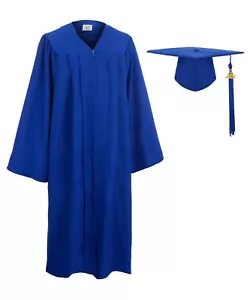 Unisex Matte Graduation Gown Cap Tassel Set 2024 for High School and Bachelor... - Picture 1 of 8