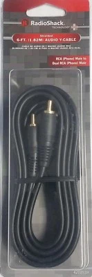 RadioShack Audio Y-Cable RCA Phono M to Dual RCA M 42-2539 - SAVINGS Buy more - Image 1 of 2