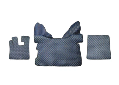 Schwarz W/ Blau Eco Leder Fußmatten für Links Fahrer DAF XF 105 106 W / Webasto - Bild 1 von 2