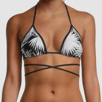 $125 Milly Mujeres Negro Blanco Triángulo Bikini Top Traje de Baño Pequeña Talla P Foto 1 de 3