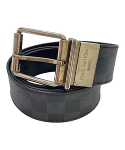 Authentic Louis Vuitton Ceinture Damier Graphite Leather Belt M9156 Black Used - Picture 1 of 8