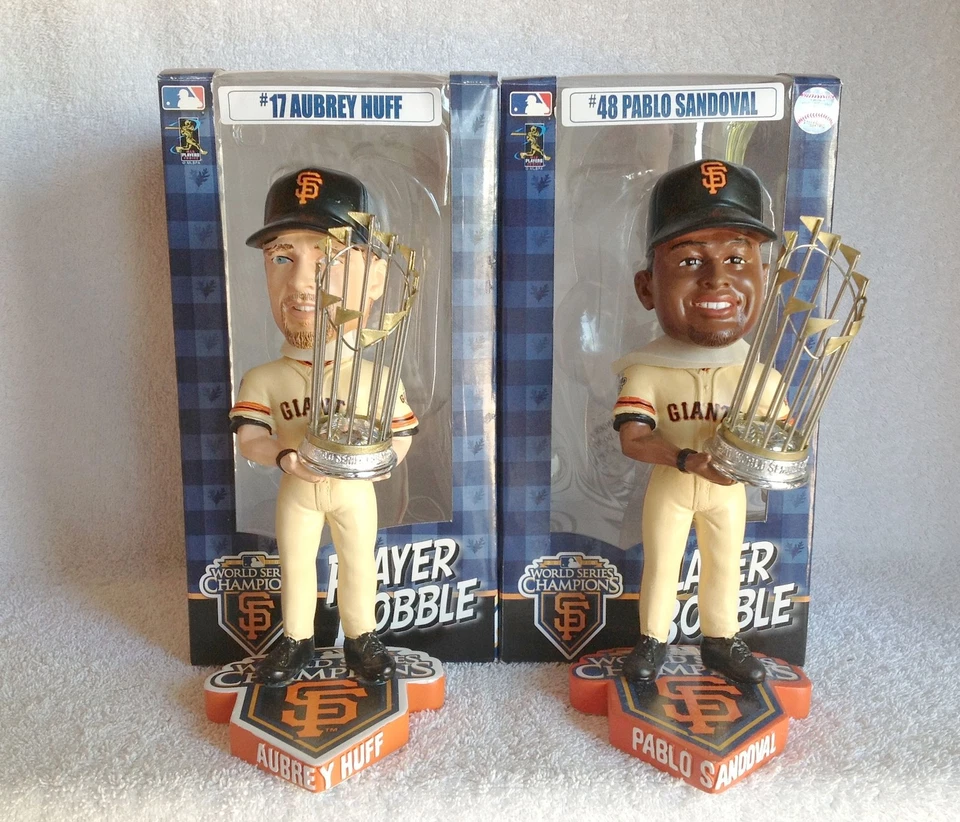 Aubrey Huff + Pablo Sandoval 2010 World Series Trophy GIANTS Bobble Bobblehead - Image 1 of 1