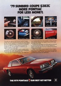 1979 Pontiac Sunbird: More Pontiac Less Money Vintage Print Ad - Picture 1 of 1