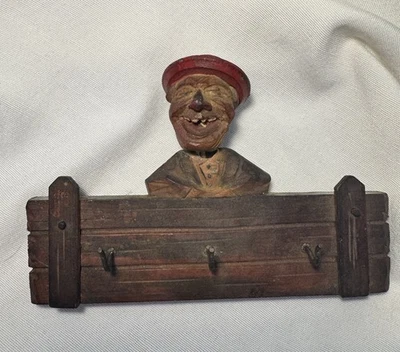 Madera Hombre Talla Llavero Porta llaves Bosque Negro Bergen Alemania? estilo Anri Foto 1 de 4