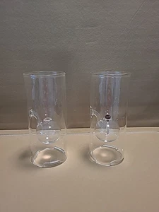 Set of 2 Wolfard Glass Blowing Company - Hand Blown Glass  Oil Lamps - Picture 1 of 8