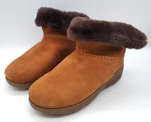 Fitflop Mukluk Shorty Brown Suede Leather/Faux Fur Women's Ankle Boot, Size 6.5 - Imagen 1 de 11
