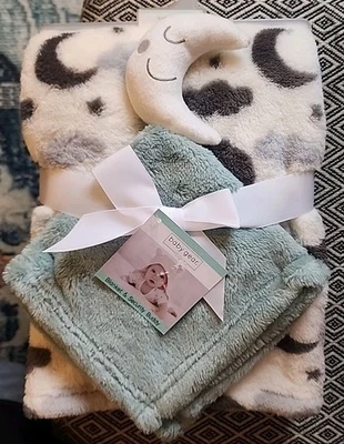 Baby Gear Teal Moon Beam Manta y Amigo de Seguridad Set 30"x36" Nuevo Foto 1 de 4