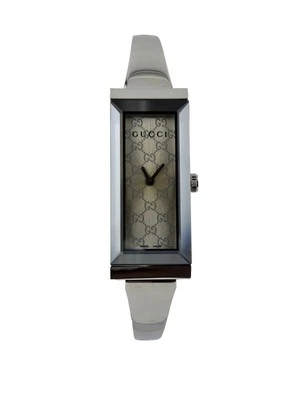 Reloj Gucci con marco en G para mujer esfera plateada de acero inoxidable - YA127511 Foto 1 de 3