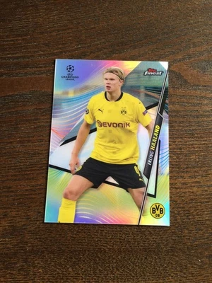 2020-21 Topps Finest Erling Haaland Borussia Dortmund Manchester City Refractor - Image 1 of 2