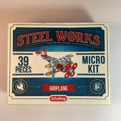 Schylling Steel Works Airplane Construction Set Micro Kit 39 Pieces NEW - Image 1 of 3