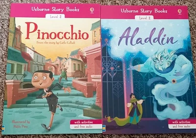 Usborne English Readers:-  Pinocchio & Aladdin - Level 2 - Image 1 of 4