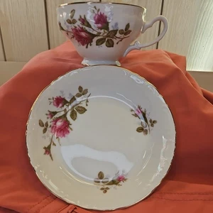 Royal Rose Desert Bowl w/ Teacup Fine China Japan - Picture 1 of 7