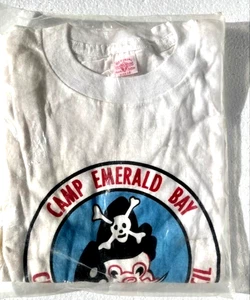 60's STAFF T-SHIRT Camp Emerald Bay ORIGINAL Unopened PKG MINT Crescent Bay RARE - Picture 1 of 5