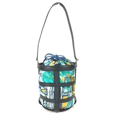 HERMES Musardine Shoulder Bag with Drawstring Pouch, Leather and Silk, Navy Blue - Image 1 of 4