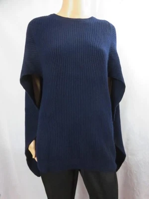 Suéter con Capa Acanalada Azul Cachemira Otoño Cuello Redondo Hilo Italiano Talla XS NUEVO CON ETIQUETAS $341 Foto 1 de 4