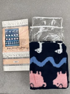 Vintage Corona Artigianato Coperta Reversibile Lancio Pecora Mucca Maiale Anatra Barnyard Acrilico - Foto 1 di 10