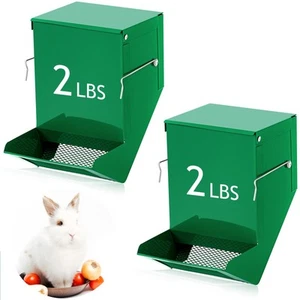 Maxcheck 2 Pcs Rabbit Feeder with Lid Small Animal Food Dispenser Automatic R - Picture 1 of 7