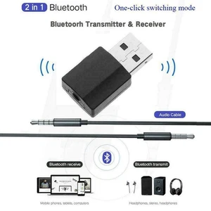 USB Bluetooth 5'0 Audio Adapter Transmitter Receiver For TV AUX Speaker Z1T4 - Afbeelding 1 van 12