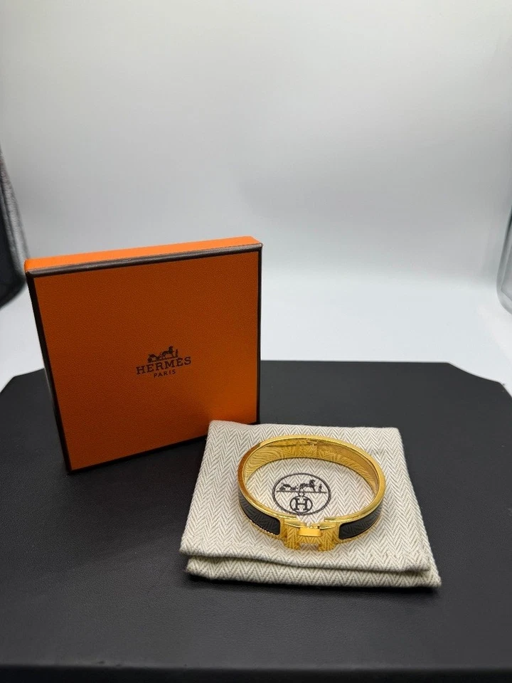 Hermes Clip H Negro Esmalte 6" SPB-MS 355643 Foto 1 de 4