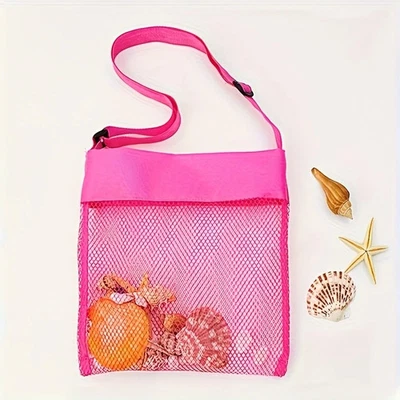 1PCS Mesh Beach Bags Breathable Sea Shell Bags with Adjustable Straps US - Image 1 of 4