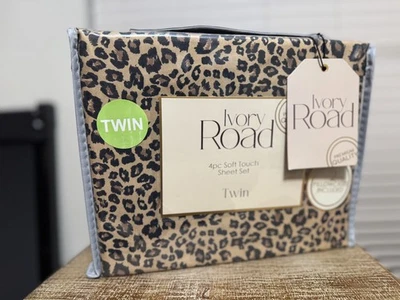Ivory Road TWIN 4-Piece Soft Touch Leopard Skin Sheet Set - Premium Bedding *New - Image 1 of 2