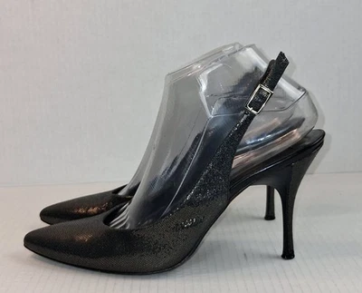 Tacones Donald J. Pliner negros metálicos punta con cordones 9N Foto 1 de 4