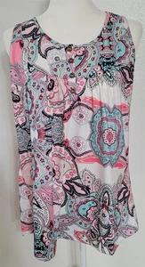 MIROL fließendes Tanktop ärmellos V-Ausschnitt Damen Medium neu mit Etikett - Bild 1 von 6