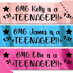 Personalised Teenager Birthday Banner OMG Wall Decoration Party Event 13th Teen - Picture 1 of 8