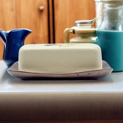 Redwing Lotus Bronze Butter Dish 4" x 7.5" Hand Painted Handmade - Изображение 1 из 4