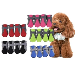 4pcs Dog Shoes Puppy Outdoor Waterproof Boots Booties for Snow Rain Reflective - Picture 1 of 15