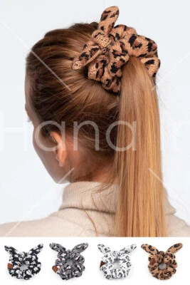 C.C Exclusive Women Teen Fashion Soft Stretchy Leopard Knit Hair Tie Scrunchies - Image 1 of 4