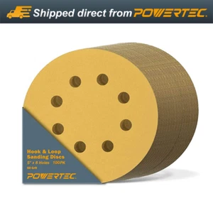 5 Inch 8 Hole Sanding Discs - 60 Grit Sandpaper (100-Pack), 5" Hook and Loop - Picture 1 of 8
