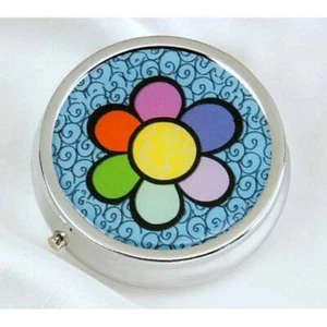 Enesco Romero Britto Pill Box 14072 - Flower Design - Picture 1 of 1