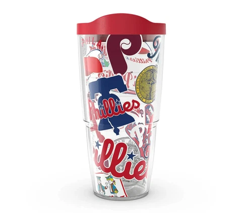 PHILLADELPHIA PHILLIES, 24oz DOUBLE WALL, TUMBLER FROM TERVIS WITH LID INCLUDED Cover