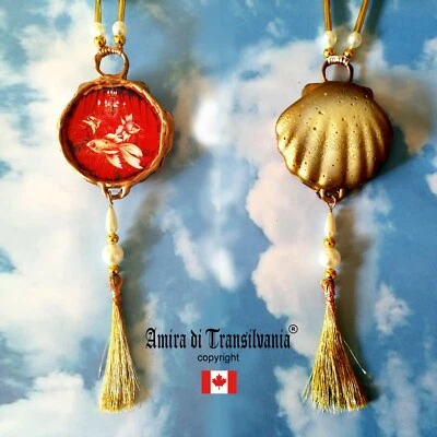 Piscis Zodiaco Collar Colgante Mujer Joyería Dije Concha Peces Signo Peces Amuleto Foto 1 de 4