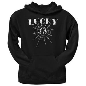 Lucky 13 Black Adult Hoodie - Picture 1 of 1
