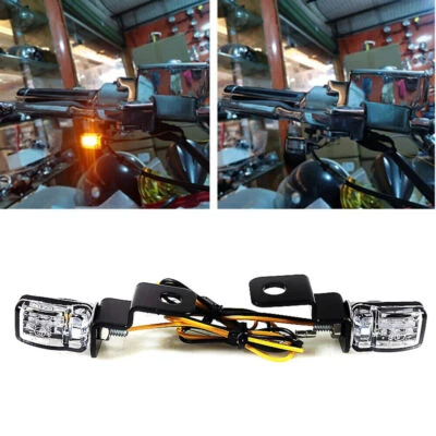 Lámpara de luz ámbar intermitente indicador de señal de giro LED para motocicleta 2 piezas Foto 1 de 4