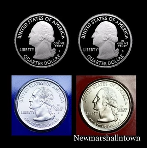 2016 2017 P+D+S+S National Parks Silver & Clad Mint Proof Quarter Set - Picture 1 of 1